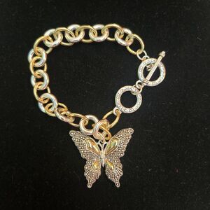 NEW Butterfly Charm Bracelet Silver & Gold